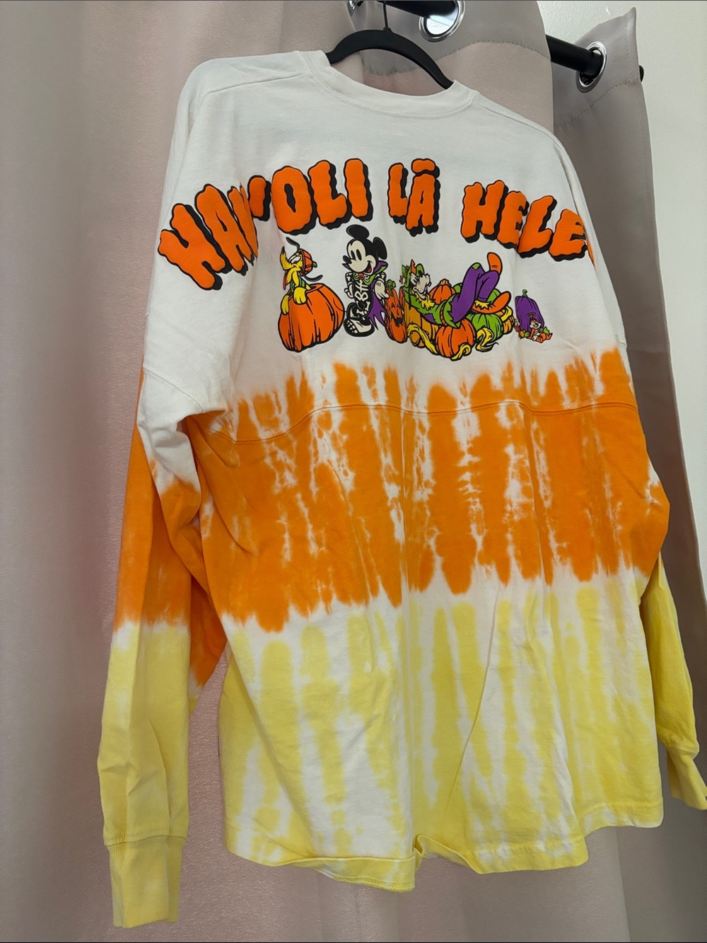 Halloween Tie-Dye Spirit Jersey with Cartoon Graphic